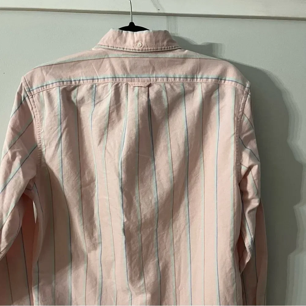J Crew Relaxed Fit Washed Cotton Poplin Shirt Button Front Mens Size Smalll